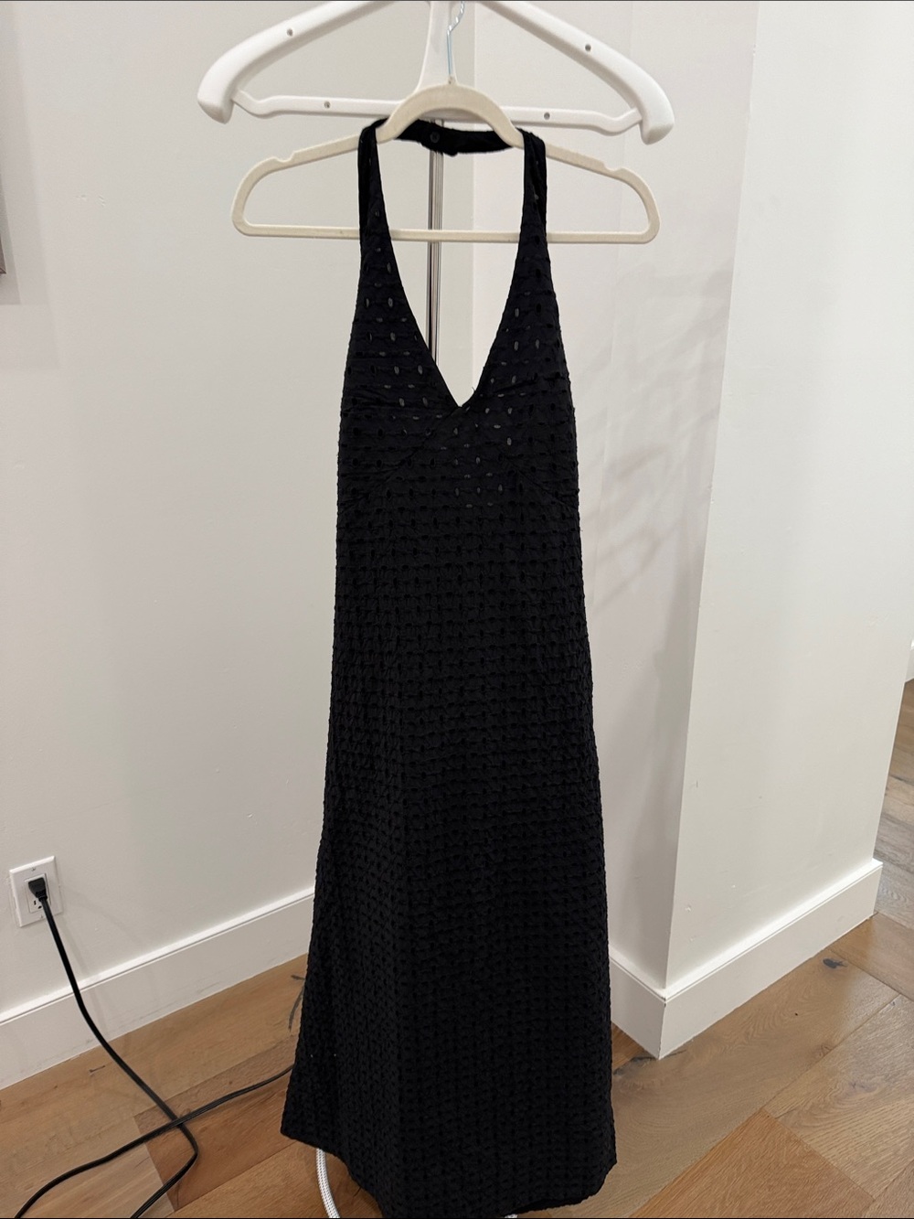 Black V-Neck Halter Maxi Dress